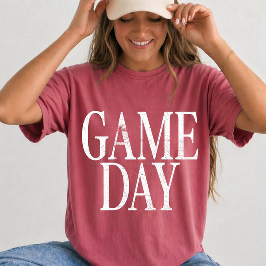 Game Day Distressed Comfort Color Graphic Tee