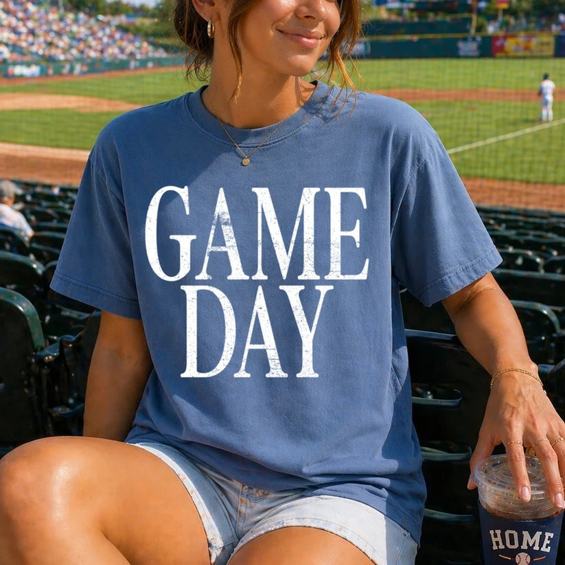 Game Day Distressed Comfort Color Graphic Tee