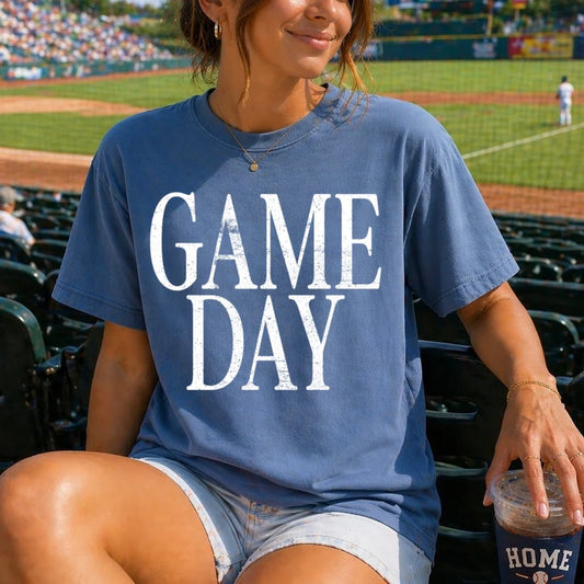 Game Day Distressed Comfort Color Graphic Tee