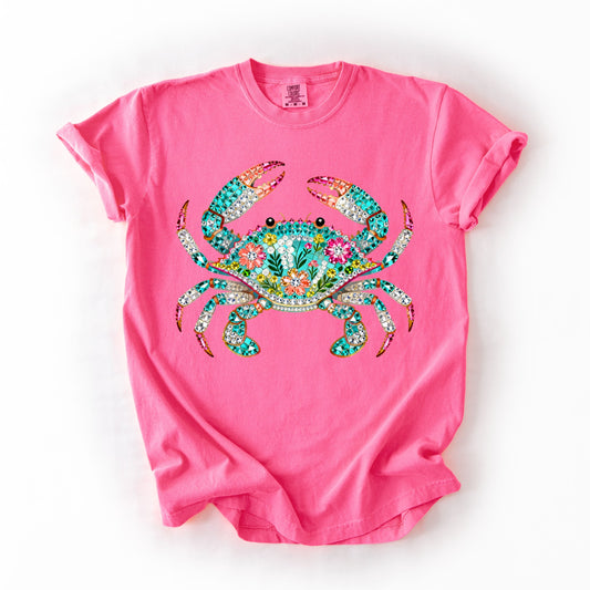 Bling Crab - Beach Sun Summer Comfort Colors T-Shirt