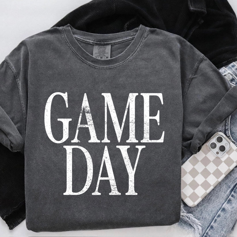 Game Day Distressed Comfort Color Graphic Tee